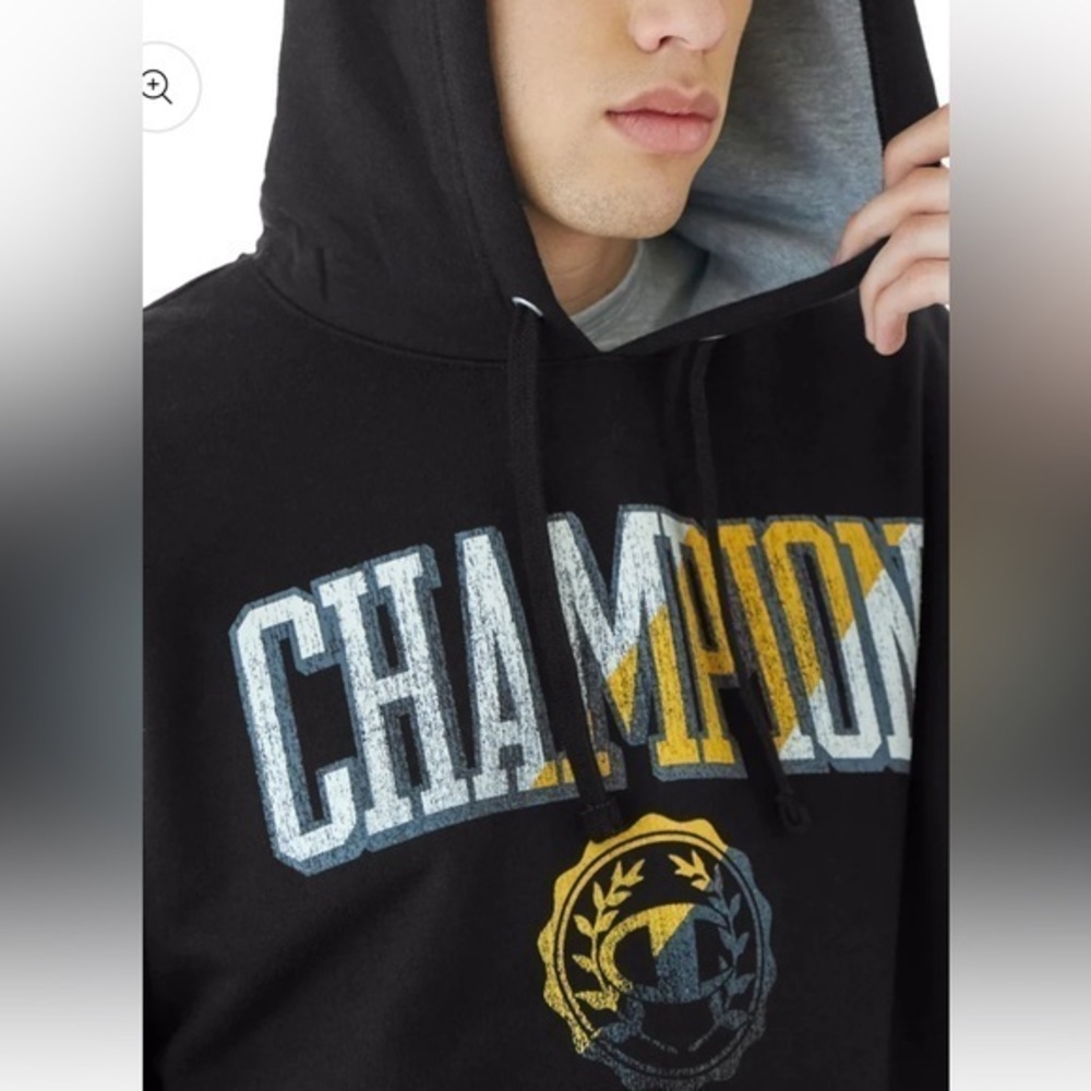 Champion Powerblend crest logo fleece lined hoodie.  Men’s size medium